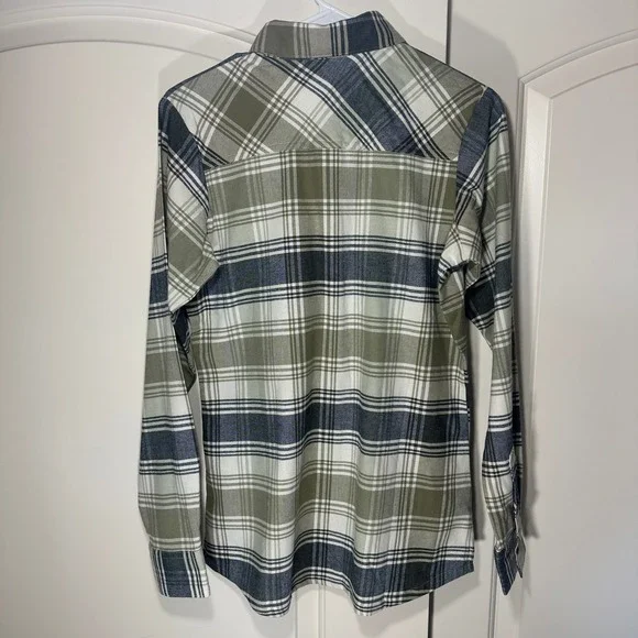 NWT Columbia Calico Basin Flannel Shirt Jacket Womens S Green Plaid Long Sleeve - Picture 6 of 6